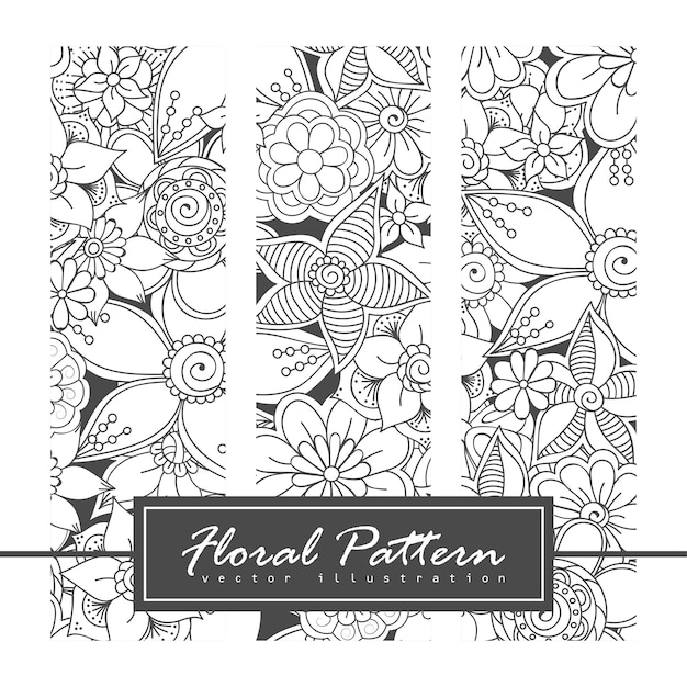 Vector zentangle patronen. zwart en wit abstract floral achtergrond.