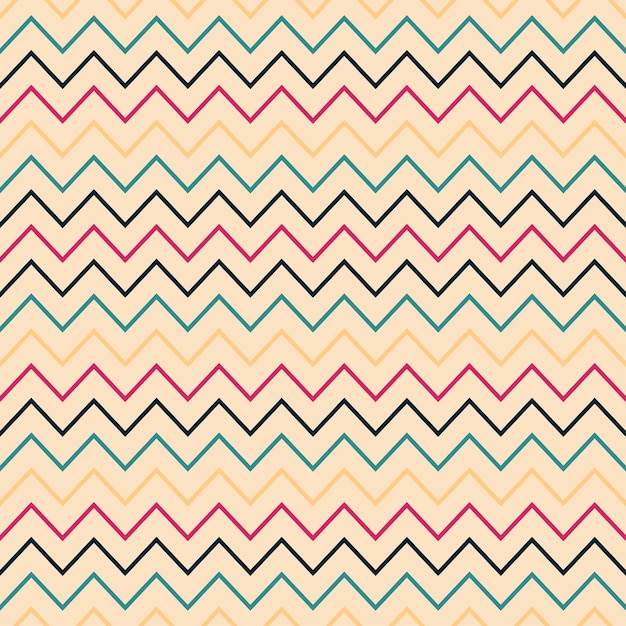 Vector zigzag naadloos gestreept patroon retro minimalistisch ontwerp kleurrijke lineaire background