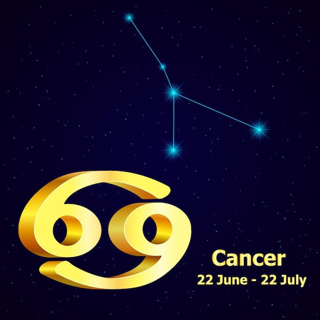 Vector vector zodiac sign cancer astrology