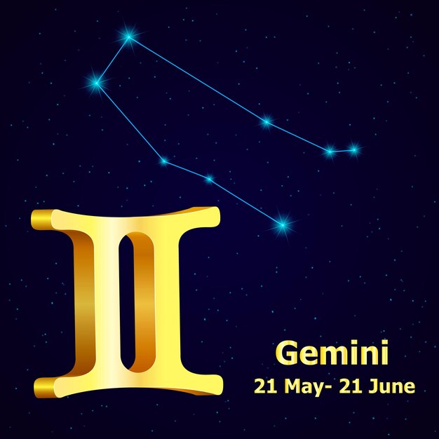 Premium Vector | Vector zodiac sign gemini astrology