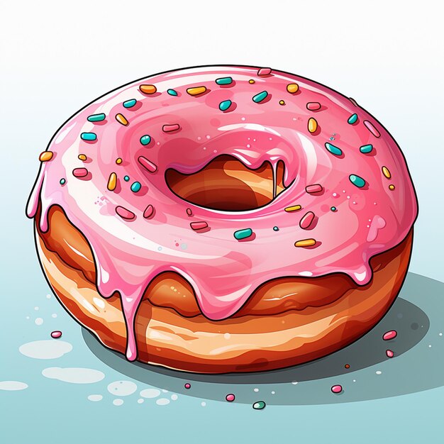 Vector vector zoet voedsel bakkerij donut snack roze taart dessert geïsoleerde illustratie geglazuurd crea