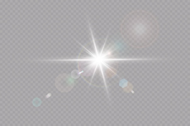 Vector. Zonlicht. speciaal lensflare-effect. Lichteffect. Felle zon.