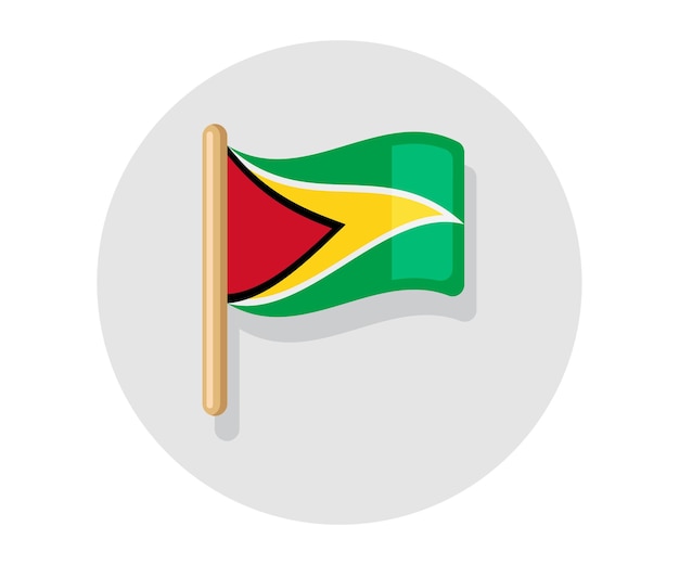 Vector zwaaiende vlag van Guyana