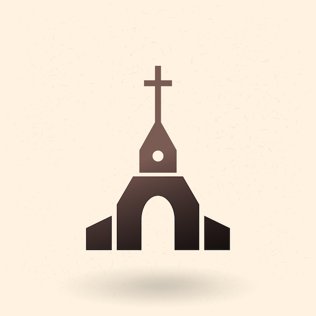 Vector zwart silhouet katholieke kerk pictogram