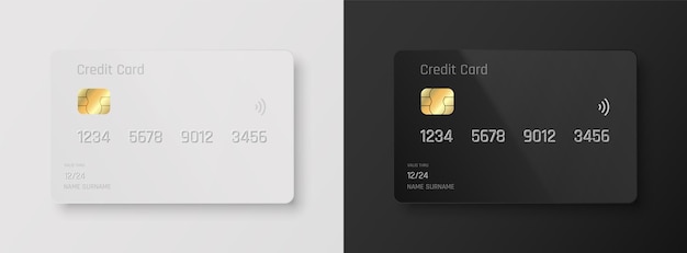 Vector zwart-witte creditcardmodellen