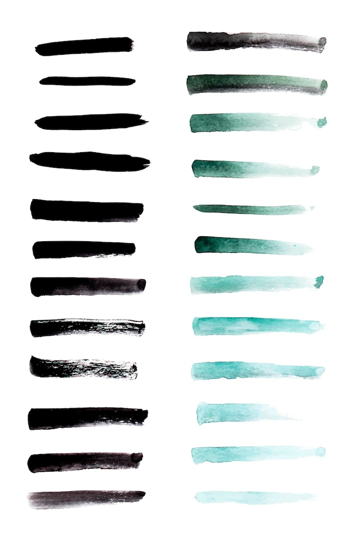 Vector vector zwarte aquarel, penseelstreek getextureerd. vuil artistiek ontwerpelement.