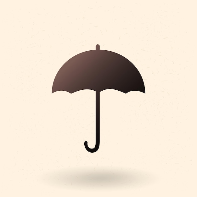 Vector zwarte silhouet pictogram paraplu