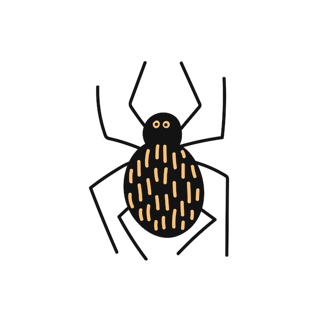 Vector zwarte spin illustraties Hand getekende schattige spin illustratie