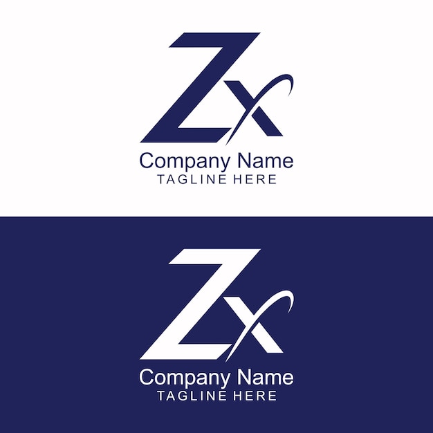 Vector zx initial letter logo design