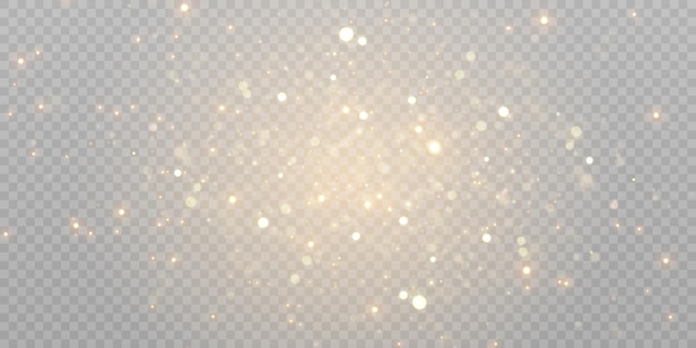 Vectorachtergrond met bokeh-effect en glinsteringen op een doorzichtige achtergrond