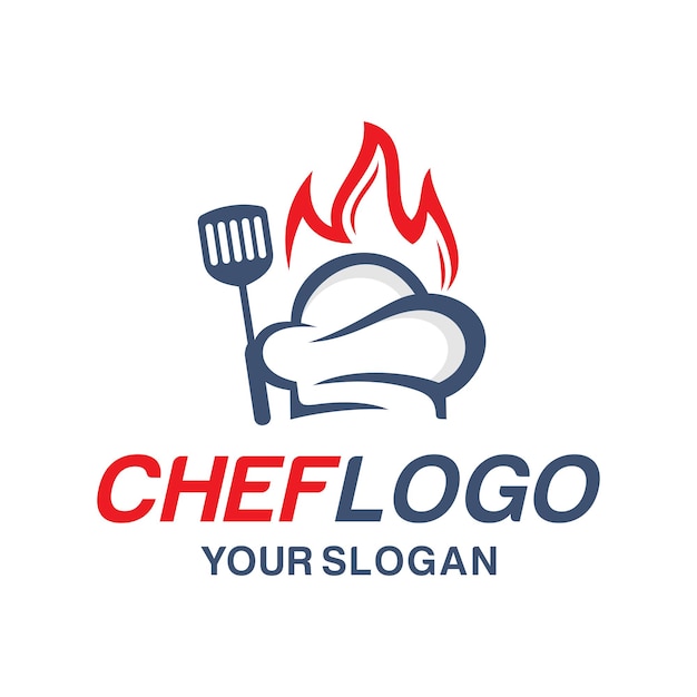 Vectorafbeelding van chef-kok logo ontwerpsjabloon