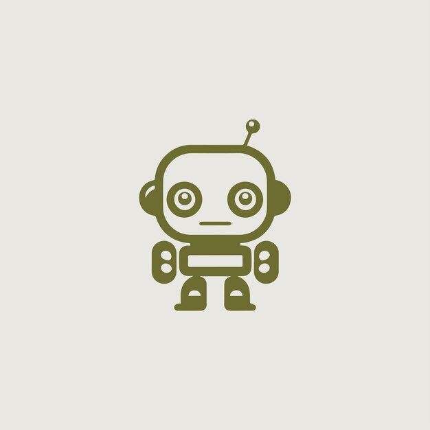 Vectorafbeelding van een logo dat symbolisch een robot gebruikt