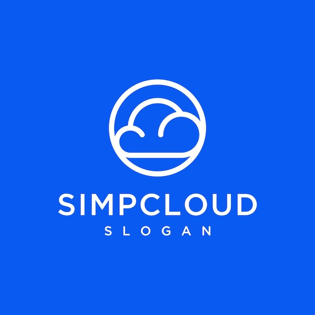 Vectorafbeelding van eenvoudige ontwerpsjabloon voor cloudlogo