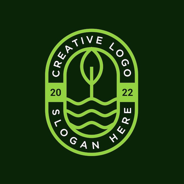 Vectorafbeelding van embleem plant logo ontwerpsjabloon