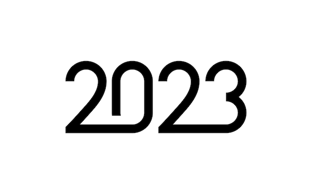 Vectorafbeelding van gelukkig nieuwjaar 2023 logo ontwerpsjabloon