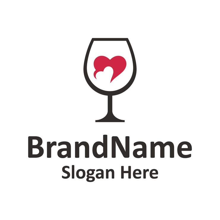 Vectorafbeelding van glas wijn logo ontwerpsjabloon
