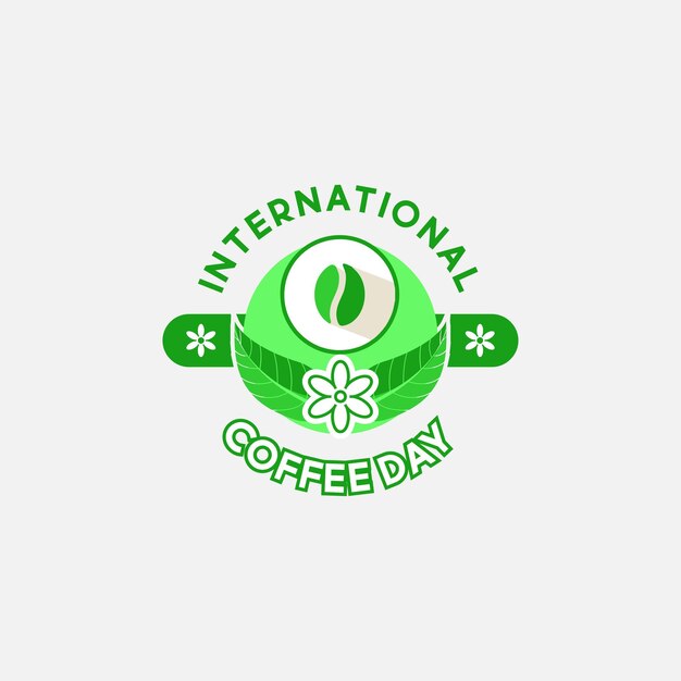 vectorafbeelding van het logo van de internationale koffiedag. vector groet ontwerp internationale koffiedag.