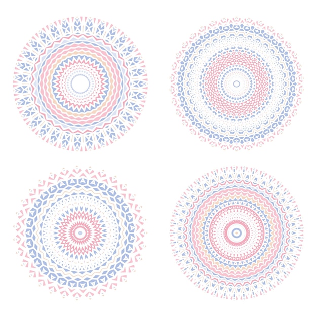 Vectorafbeelding van kleur mandala cirkels ronde sierlijke vormen geometrische decoratieve cirkels