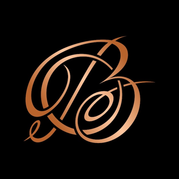 Vectorafbeelding van letter B-script logo ontwerpsjabloon