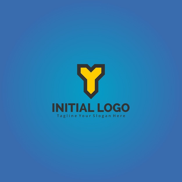 vectorafbeelding van ontwerp eerste logo Y