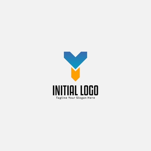 vectorafbeelding van ontwerp eerste logo Y