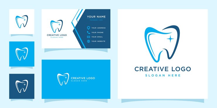 Vectorafbeelding van ontwerpsjabloon voor tandheelkundige logo's