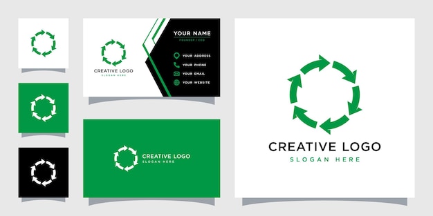 Vectorafbeelding van recycle logo ontwerpsjabloon