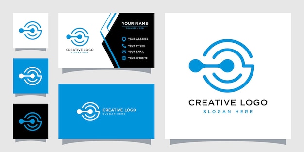 Vectorafbeelding van technologie logo ontwerpsjabloon