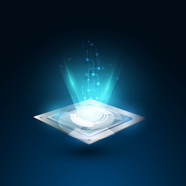 Vectorafbeeldingen. chip processor snelheid technische achtergrond. vectorillustratie