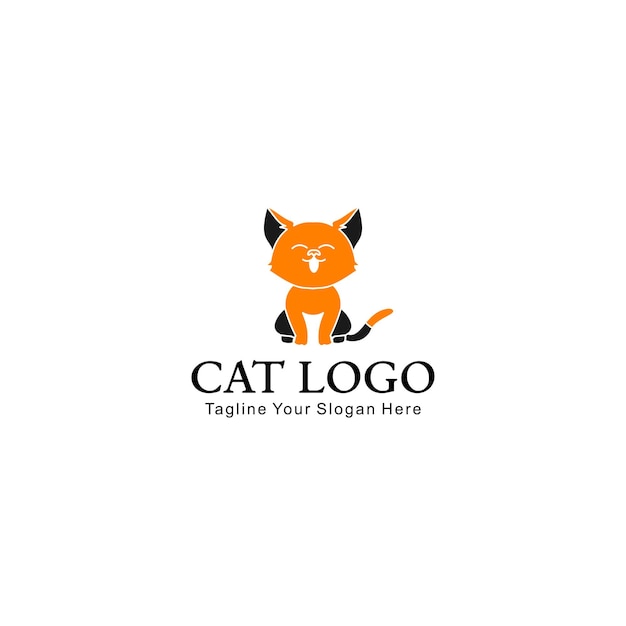 vectorafbeeldingen van schattige en mooie kat. schattig kitten logo