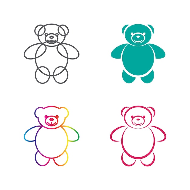 Vectorafbeeldingen van teddybeer op een witte achtergrond., vectorteddybeer voor uw ontwerp.