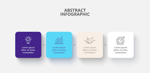 Vectorbanners met schaduwen Infographic-sjabloon met 4 opties of stappen