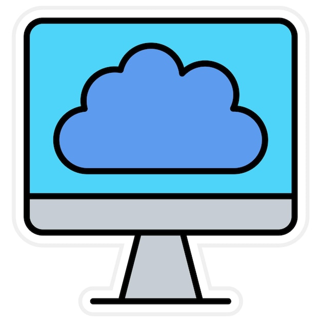 Vector vectorbeeld van computerpictogram kan worden gebruikt voor cloud computing