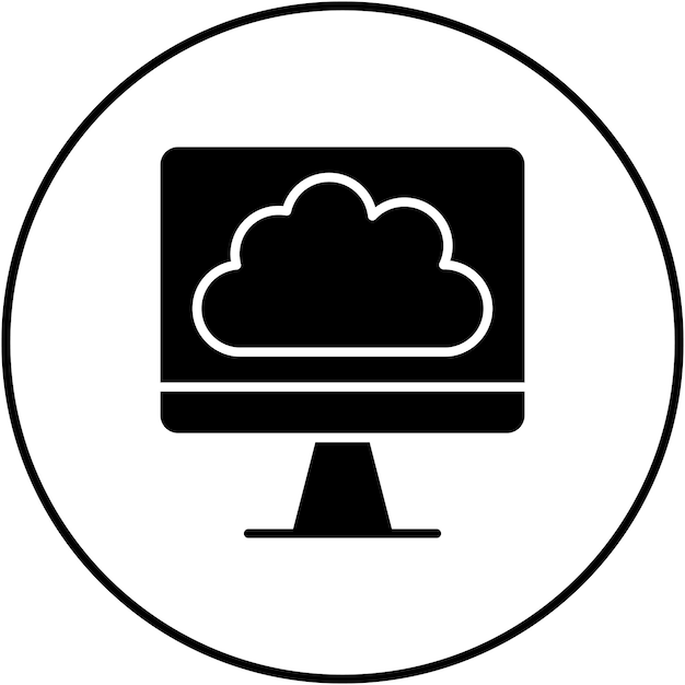 Vectorbeeld van computerpictogram kan worden gebruikt voor Cloud Computing