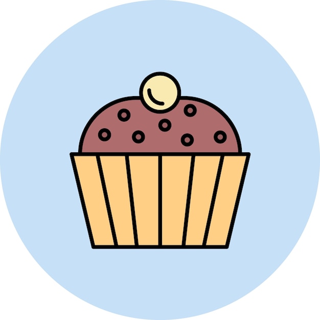 Vectorbeeld van cupcake-iconen Kan worden gebruikt voor snoepjes en snoepjes