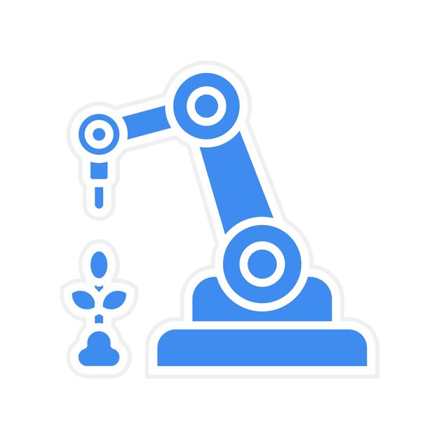 Vectorbeeld van de icoon van de landbouwrobot Kan worden gebruikt voor landbouw en tuinieren