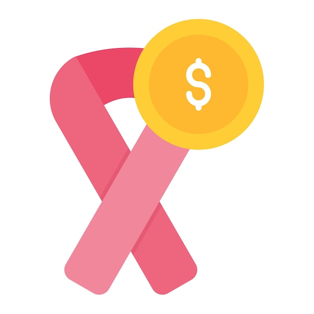 Vectorbeeld van een liefdadigheidsicoon voor kanker Kan worden gebruikt voor chemotherapie