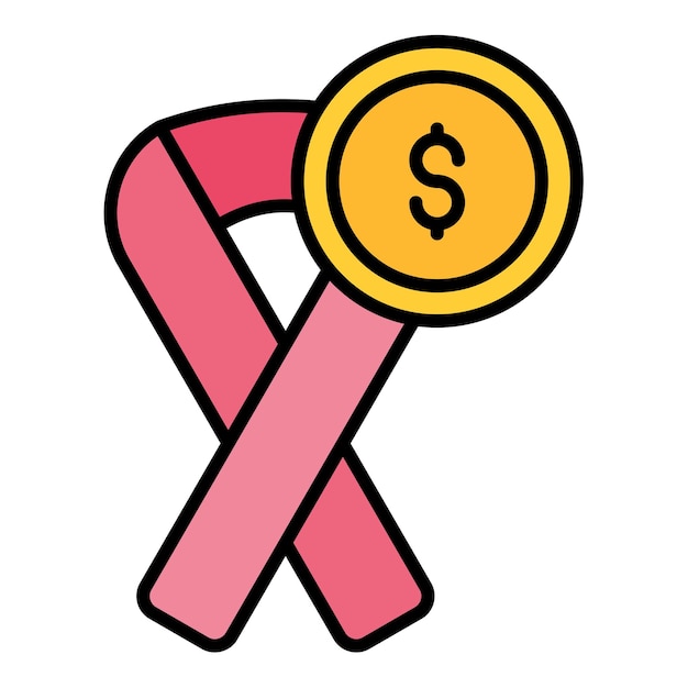 Vectorbeeld van een liefdadigheidsicoon voor kanker Kan worden gebruikt voor chemotherapie