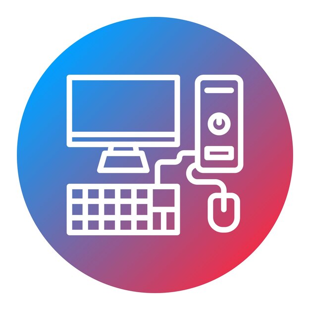 Vectorbeeld van het icoon van de computer Kan worden gebruikt voor Retro