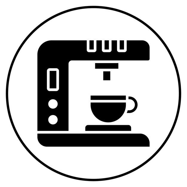 Vectorbeeld van het icoon van de koffieapparaat Kan worden gebruikt voor Office
