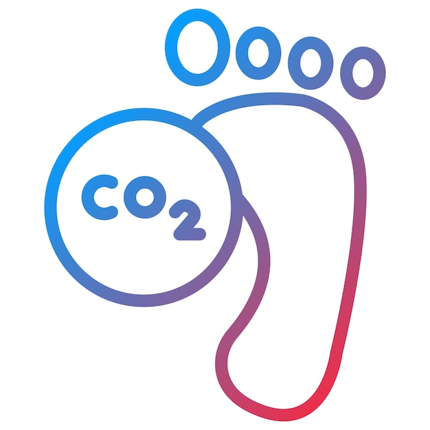 Vector vectorbeeld van het icoon van de koolstofvoetafdruk kan worden gebruikt voor de opwarming van de aarde