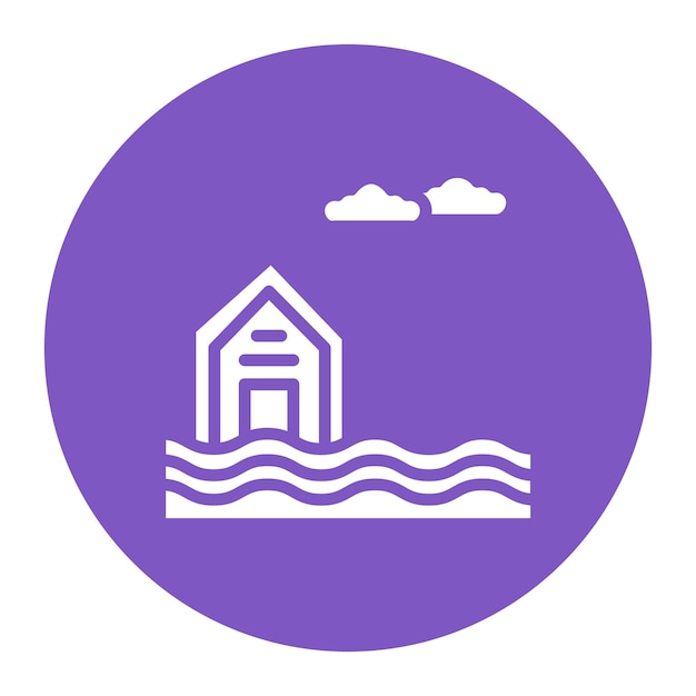Vectorbeeld van het icoon van de overstroming Kan worden gebruikt voor openbare diensten