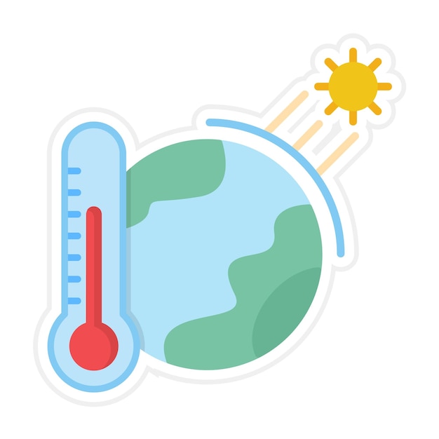 Vectorbeeld van het icoon van het broeikaseffect kan worden gebruikt voor natuurrampen