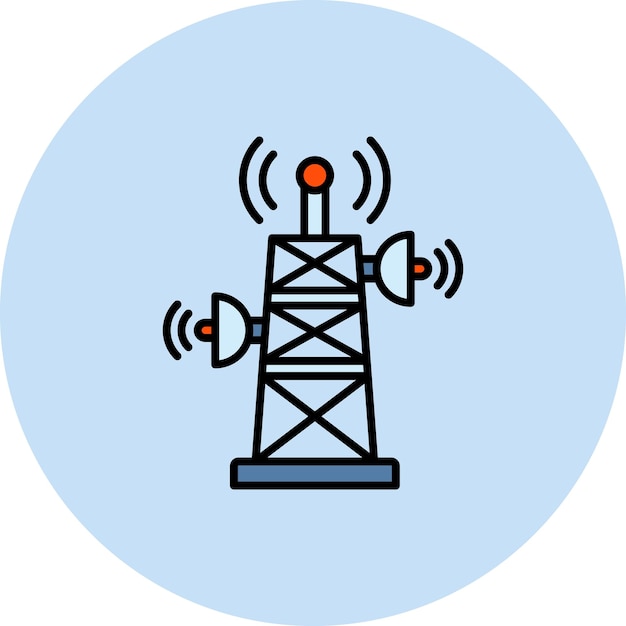 Vectorbeeld van het signaalpictogram van de toren Kan worden gebruikt voor Smart City