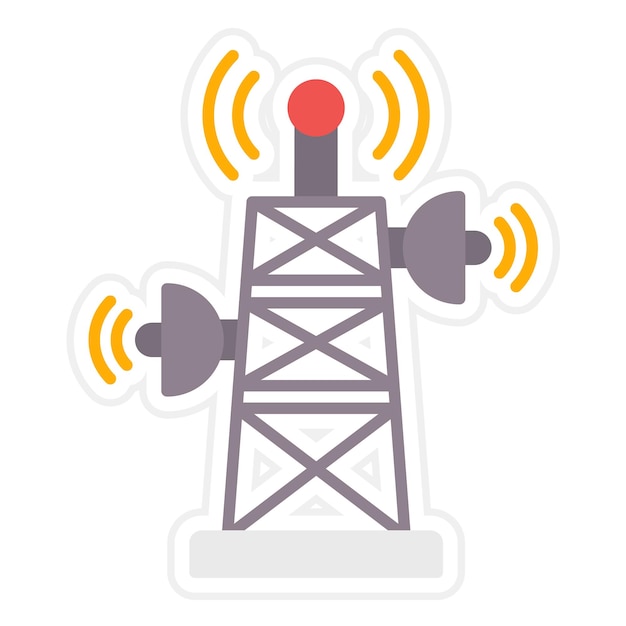 Vector vectorbeeld van het signaalpictogram van de toren kan worden gebruikt voor smart city