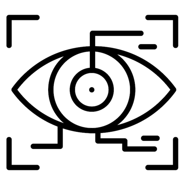 Vectorbeeld van oogherkenning icoon Kan worden gebruikt voor biometrie