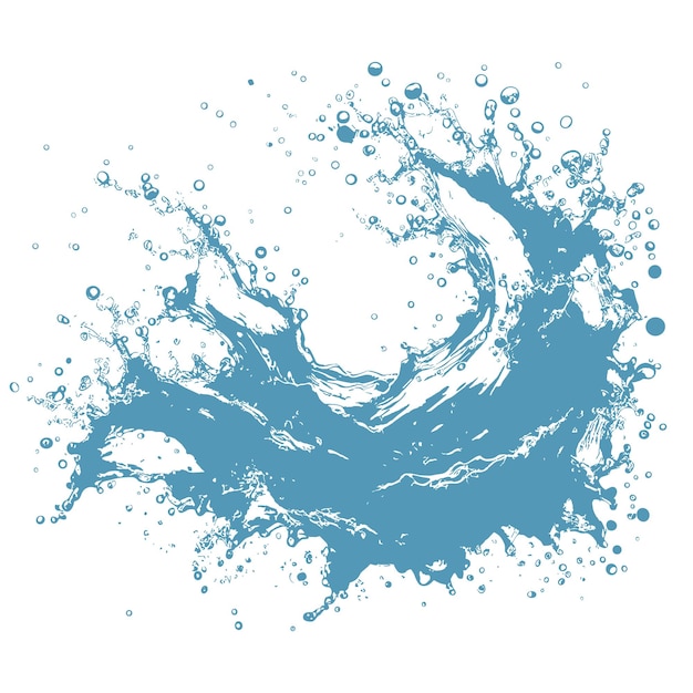Vector vectorbeeld van spetterend water op een witte achtergrond
