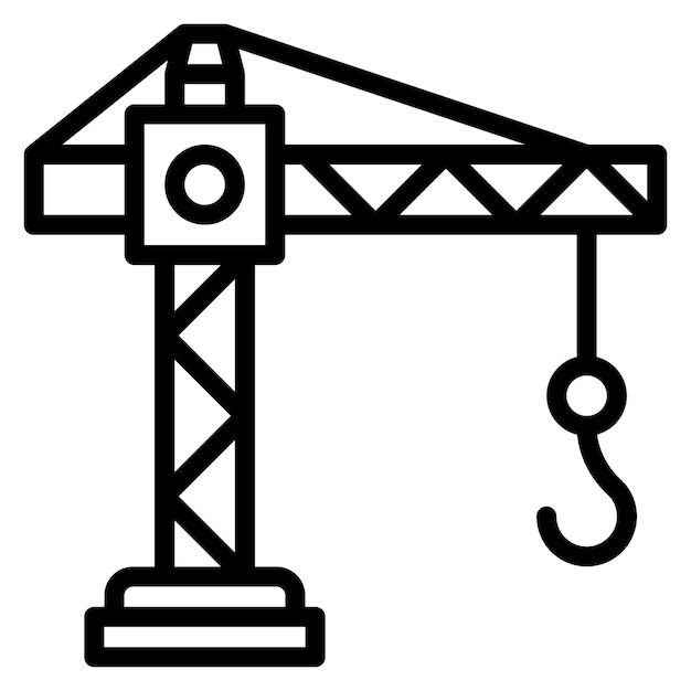 Vectorbeeld van torenkraanpictogram Kan worden gebruikt voor bouwvoertuigen