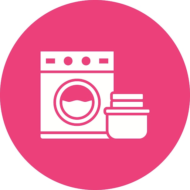 Vectorbeeld van wasmachine-iconen Kan worden gebruikt voor Gezinsleven