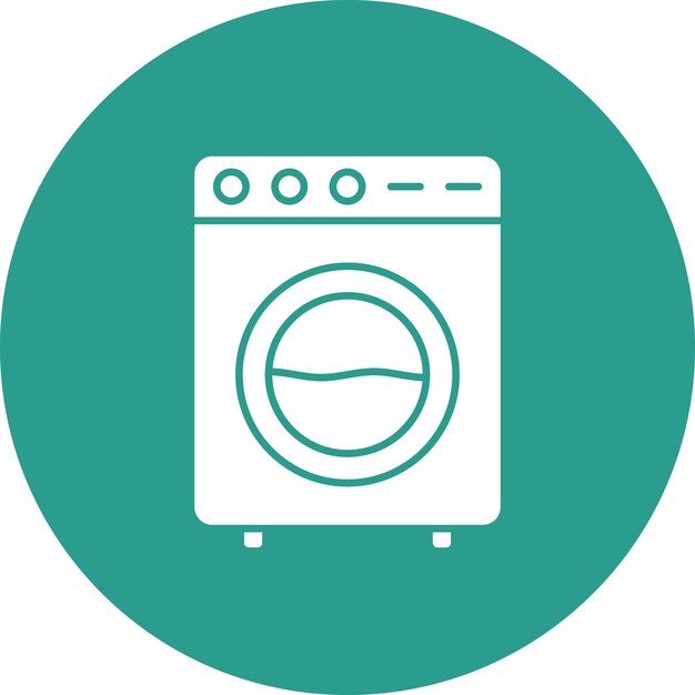 Vectorbeeld van wasmachine-iconen Kan worden gebruikt voor hoteldiensten